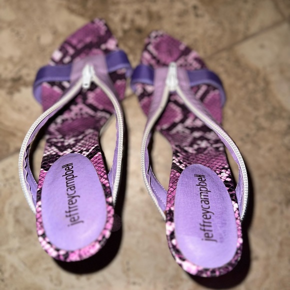 Jeffery Campbell Purple Snakeskin Heels - Picture 6 of 6